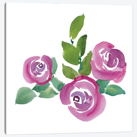 Fushia Roses Canvas Print #LNL630} by Lanie Loreth Canvas Art