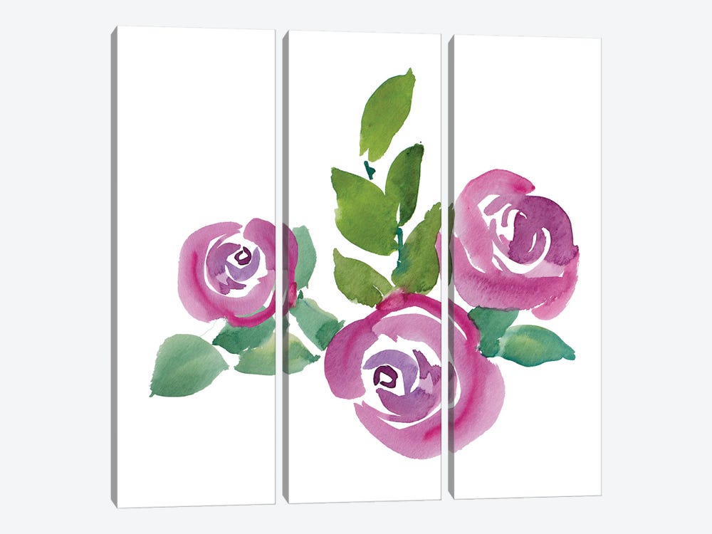 Fushia Roses by Lanie Loreth 3-piece Art Print
