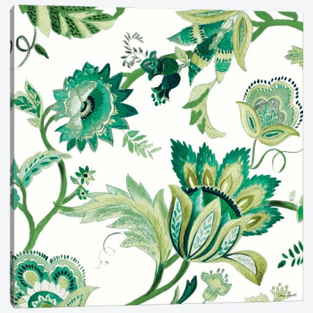 Green Capri Floral I Canvas Print #LNL635} by Lanie Loreth Canvas Art Print