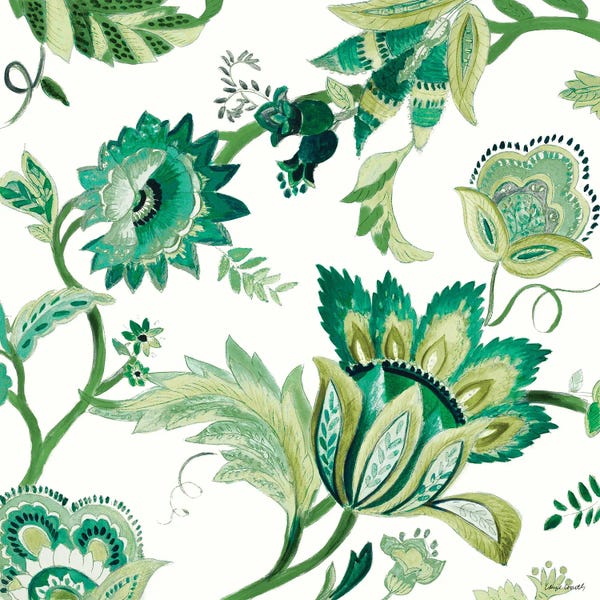 Lanie Loreth: Green Capri Floral I by Lanie Loreth