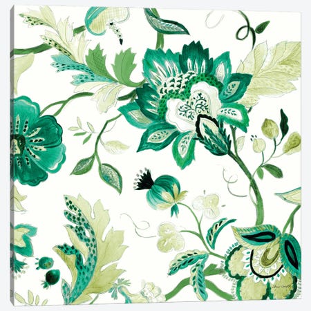 Green Capri Floral II Canvas Print #LNL636} by Lanie Loreth Art Print