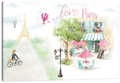 Love Parisian Life Canvas Art Print - Cafe Art