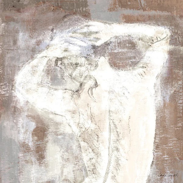 Lanie Loreth: Neutral Figure on Abstract Square I by Lanie Loreth