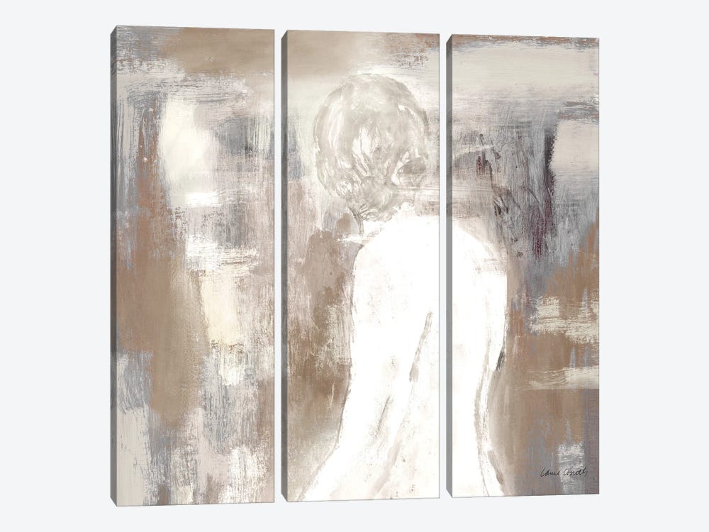 Neutral Figure on Abstract Square II 3-piece Canvas Art