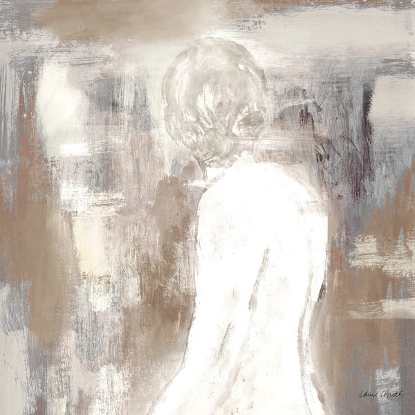 Lanie Loreth: Neutral Figure on Abstract Square II by Lanie Loreth