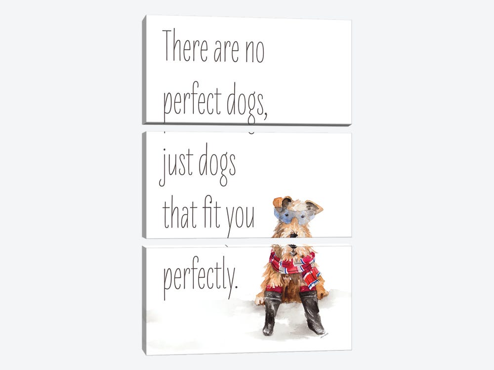 No Perfect Dogs by Lanie Loreth 3-piece Canvas Wall Art