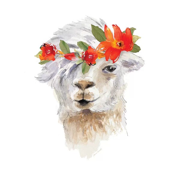 Lanie Loreth: Floral Llama II by Lanie Loreth