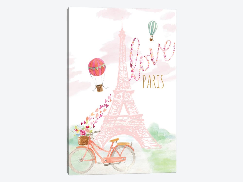 Pink Eiffel Bike Ride by Lanie Loreth 1-piece Canvas Art Print
