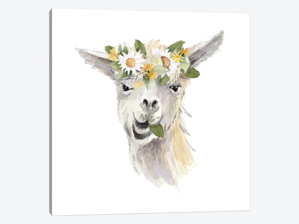 Floral Llama III by Lanie Loreth 1-piece Art Print