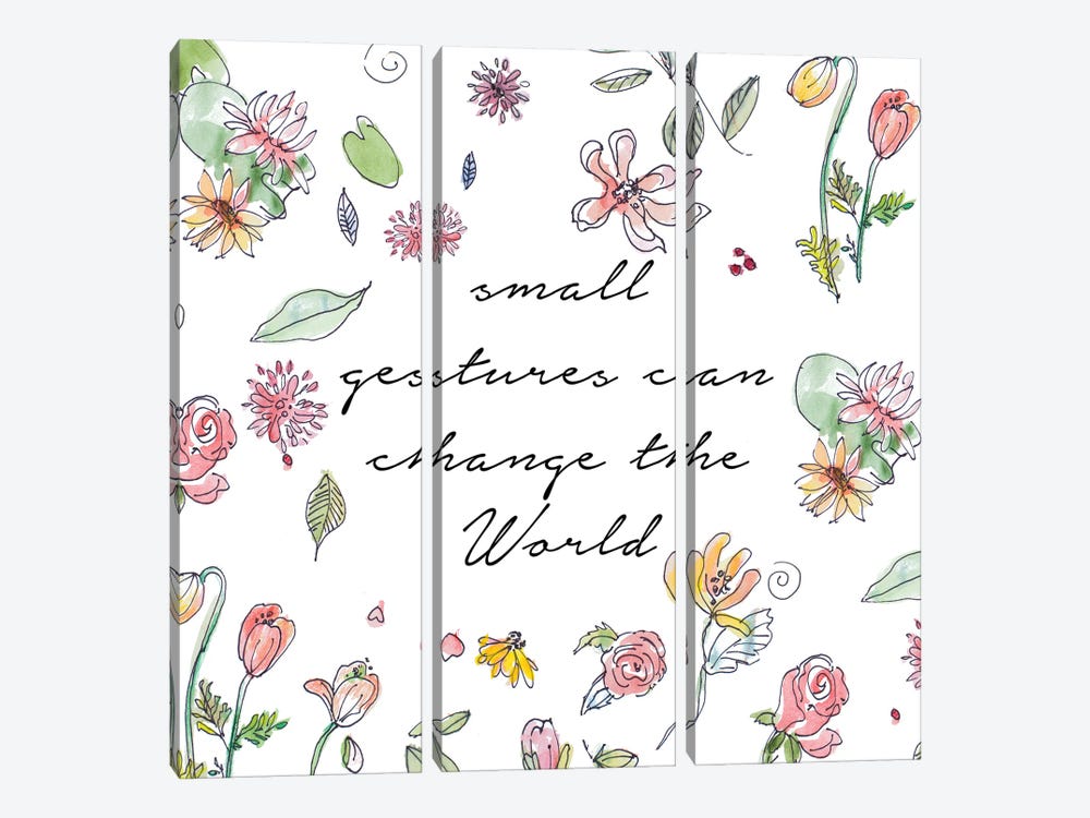 Small Gestures Can Change the World by Lanie Loreth 3-piece Art Print