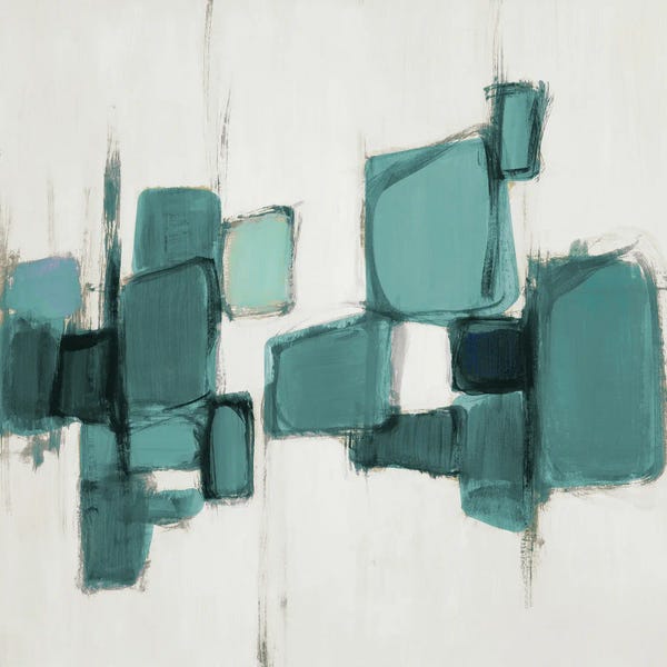 Teal Abstract Art: Teal Cityside I by Lanie Loreth