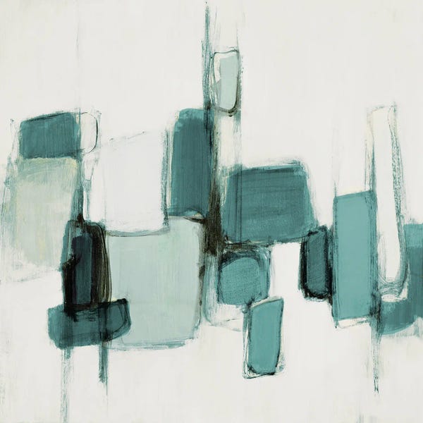 Teal Abstract Art: Teal Cityside II by Lanie Loreth