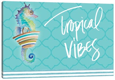Tropical Vibes Canvas Art Print - Seahorse Art