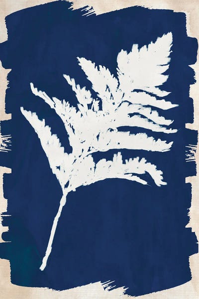 Lanie Loreth: White Leaf on Navy I by Lanie Loreth