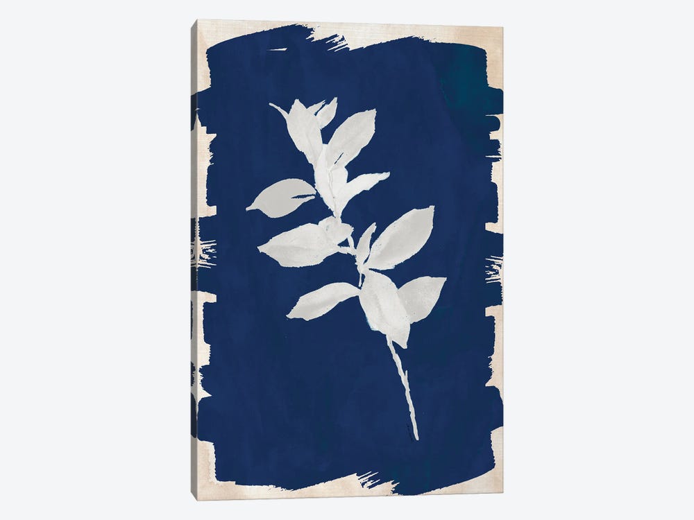White Leaf on Navy II by Lanie Loreth 1-piece Canvas Print
