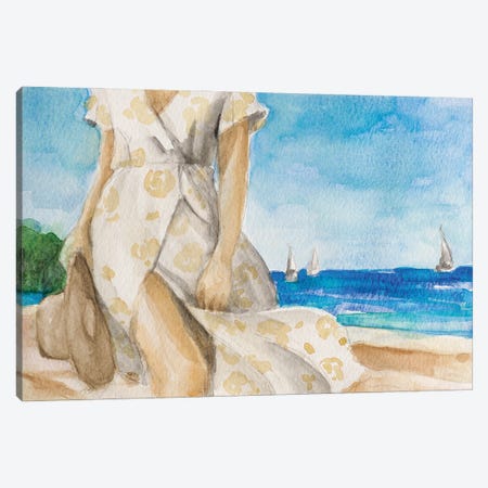 Windy Day On The Beach Canvas Print #LNL730} by Lanie Loreth Canvas Print