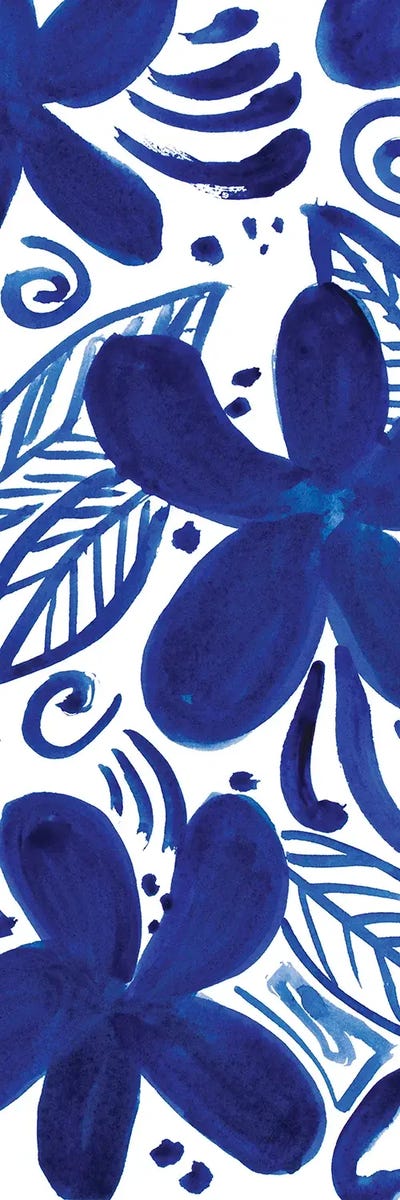 Blue Floral Panel by Lanie Loreth canvas print