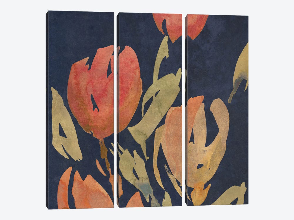 Dark Orange Tulips II by Lanie Loreth 3-piece Canvas Artwork