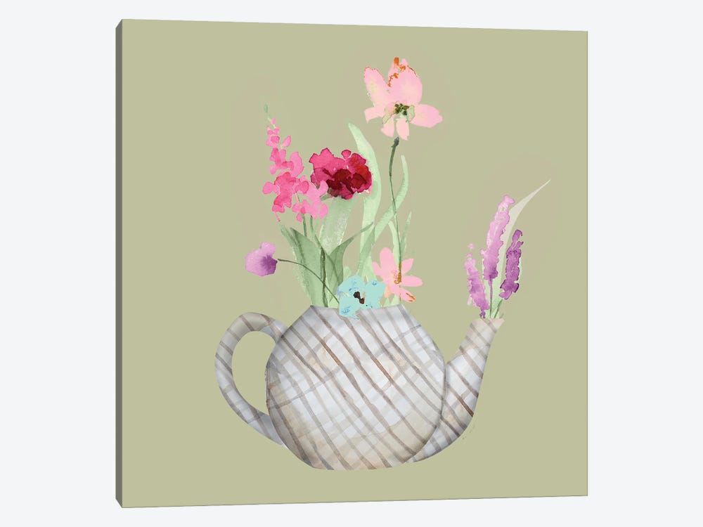 Floral In A Striped Vase I by Lanie Loreth 1-piece Art Print
