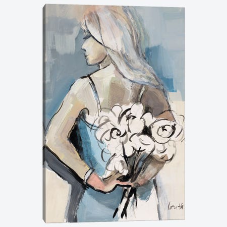 Girl With Flowers Canvas Print #LNL776} by Lanie Loreth Canvas Wall Art