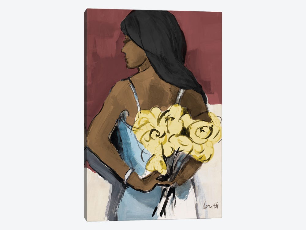 Girl With Yellow Roses by Lanie Loreth 1-piece Canvas Print