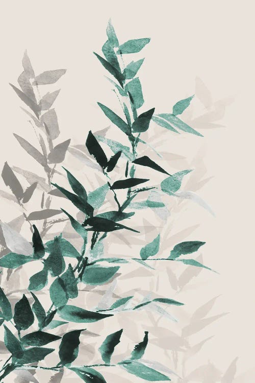 Green Tonal Leaves I