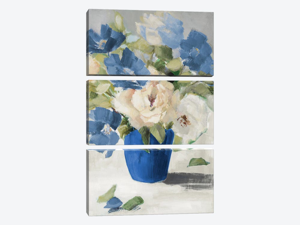 Shades Of Blue Floral by Lanie Loreth 3-piece Canvas Art