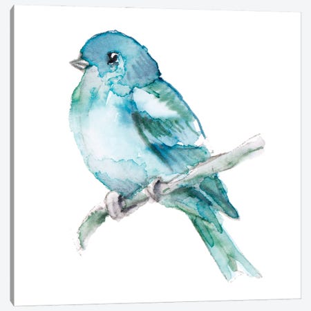 Spring Blue Bird II Canvas Print #LNL808} by Lanie Loreth Art Print