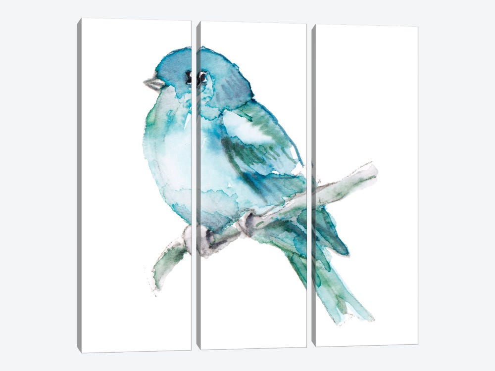 Spring Blue Bird II by Lanie Loreth 3-piece Canvas Art Print