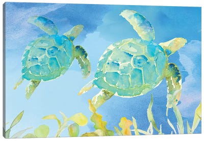 Turtles Ascend Canvas Art Print - Turtle Art