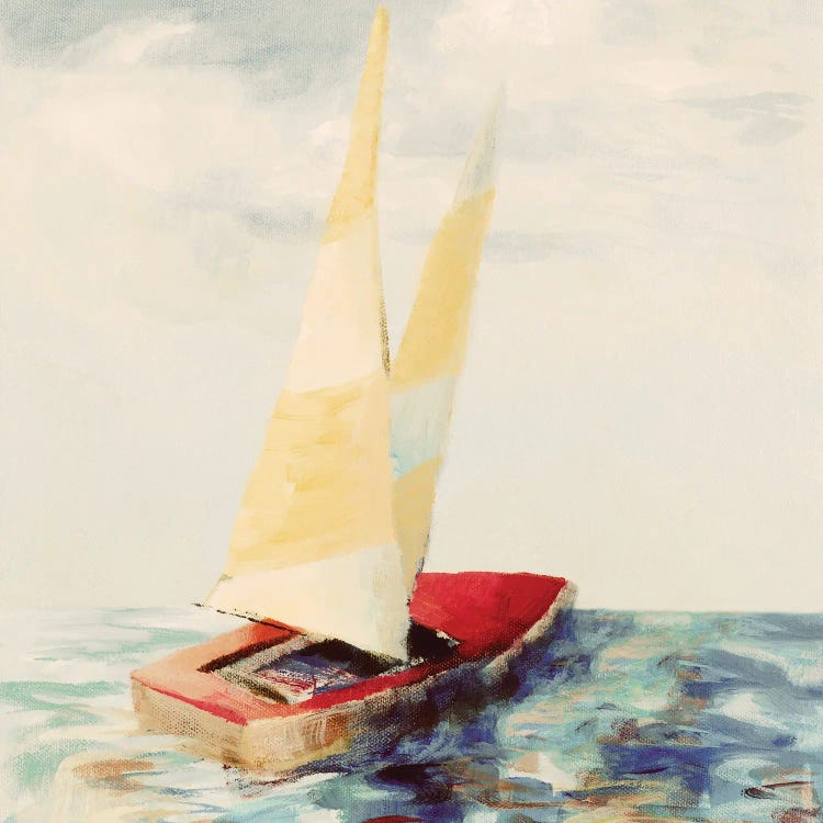 Vintage Red Sailboat