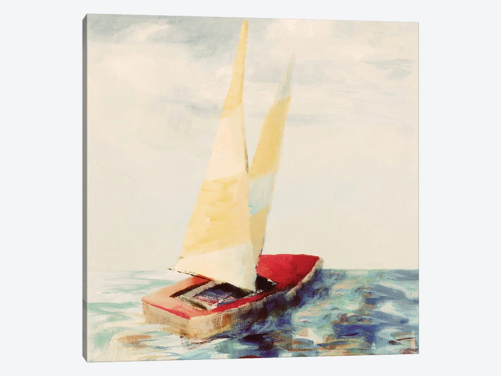 Vintage Red Sailboat by Lanie Loreth 1-piece Art Print