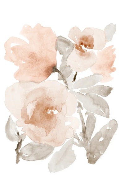 Peach Tranquil Florals I