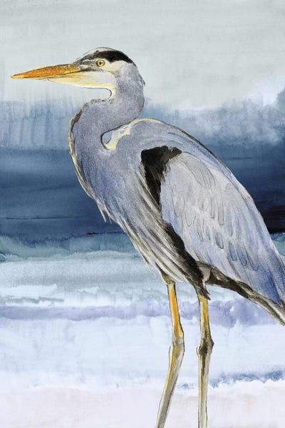 Lanie Loreth: Heron on Blue I by Lanie Loreth