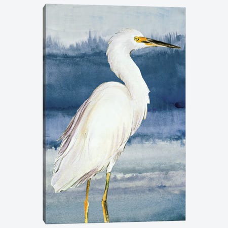 Heron on Blue II Canvas Print #LNL93} by Lanie Loreth Canvas Artwork