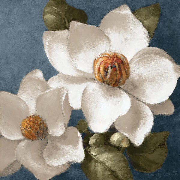 Lanie Loreth: Magnolias On Blue II by Lanie Loreth