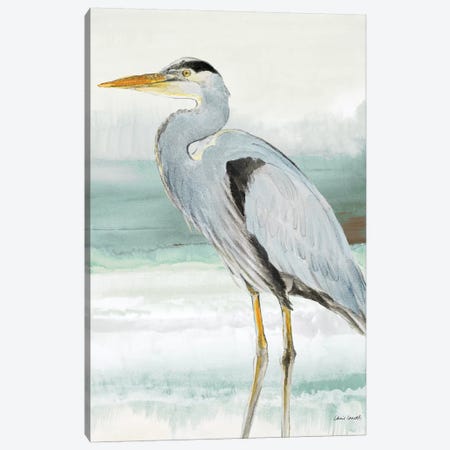 Heron on Seaglass  I Canvas Print #LNL94} by Lanie Loreth Art Print
