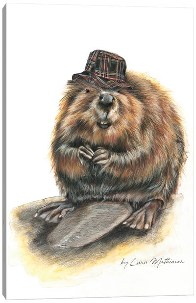 Justin Beaver Canvas Art Print - Beavers