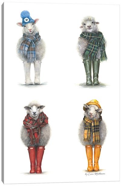 Four Seasons Sheeps Canvas Art Print - Lana Mathieson