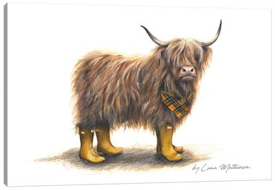 Welly Macleod Canvas Art Print - Highland Cow Art