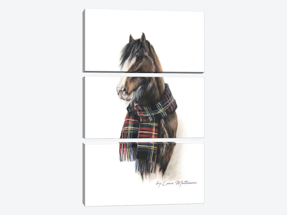 The Black Stewart Clydesdale by Lana Mathieson 3-piece Canvas Print