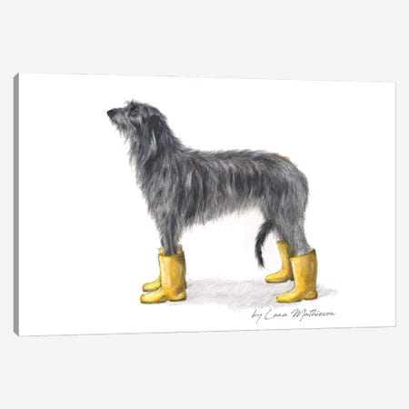 Yellow Welly Deerhound Canvas Print #LNM60} by Lana Mathieson Canvas Artwork