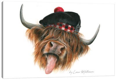 Och Aye The Coo Canvas Art Print - Highland Cow Art