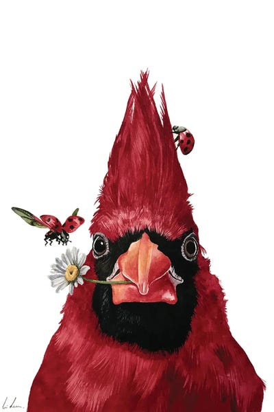 Daisies: Red Cardinal And Friends by Lisa Lennon
