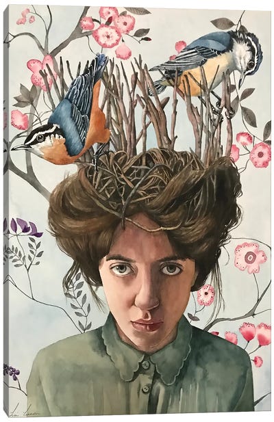 Birds Nest Canvas Art Print - Lisa Lennon