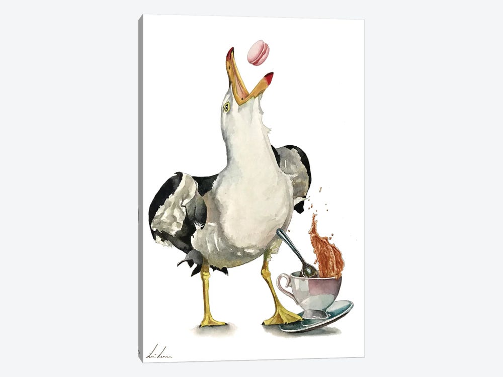 Seagull Antics by Lisa Lennon 1-piece Canvas Print