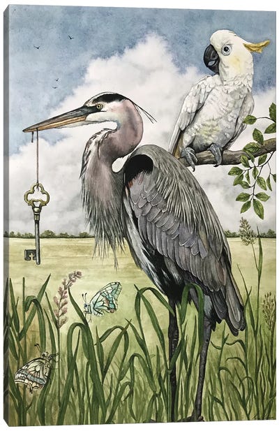 Returning The Key Canvas Art Print - Pelican Art