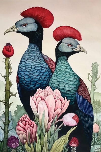 Lisa Lennon: Red Crested Birds by Lisa Lennon