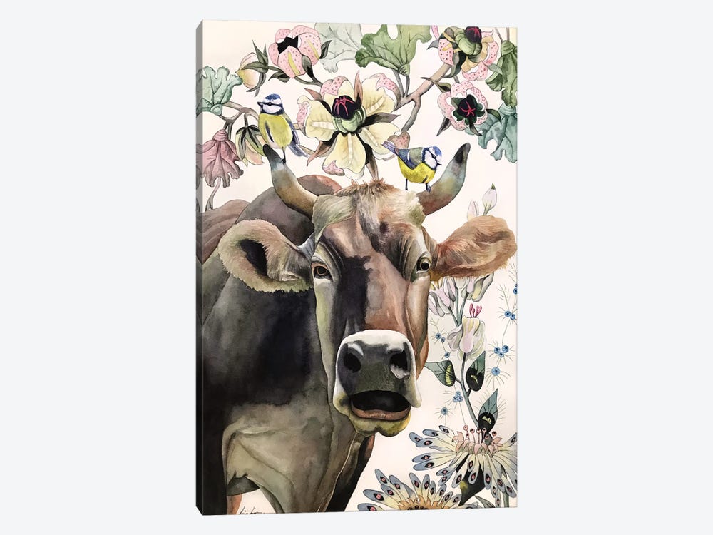 Cow by Lisa Lennon 1-piece Canvas Artwork
