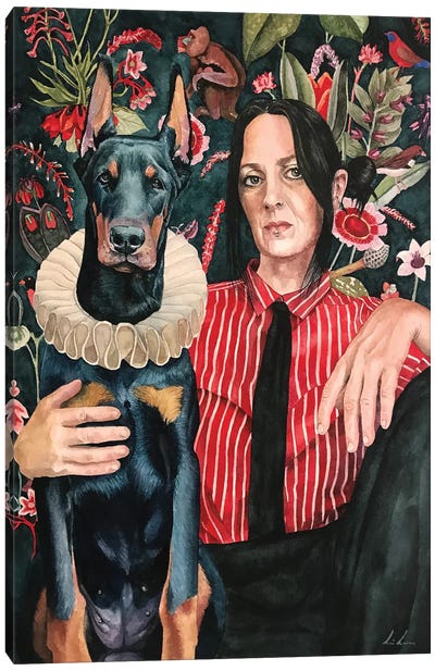Doberman Canvas Art Print - Lisa Lennon